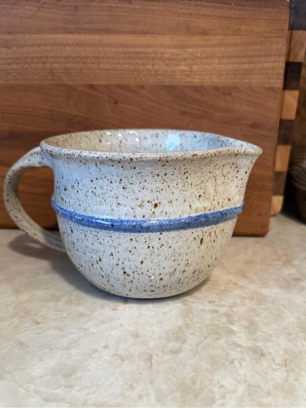 Vintage salt Pottery spouted bowl or jug by artist Joni Rountree 4-1/2”